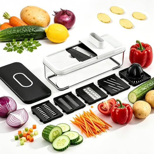 7-in-1 Mandoline Vegetable Slicer with 5 Blades
