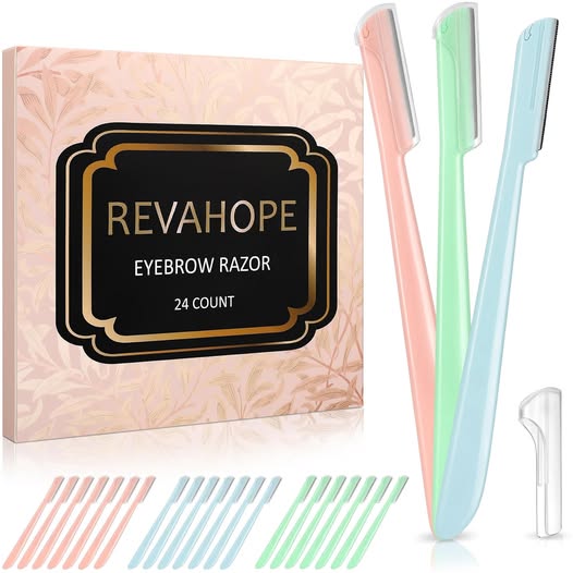 24-Piece Eyebrow & Facial Dermaplaning Razors with Covers