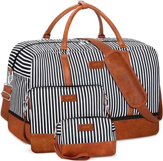 3-Piece 21" Weekender Travel Bag Set with Shoe Compartment