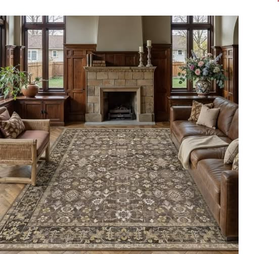 8'x10' Washable Vintage Area Rug for Living Room