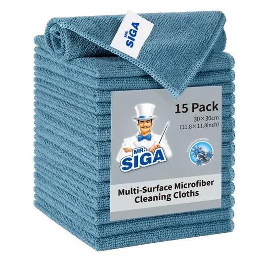 15-Pack All-Purpose Microfiber Cleaning Cloths