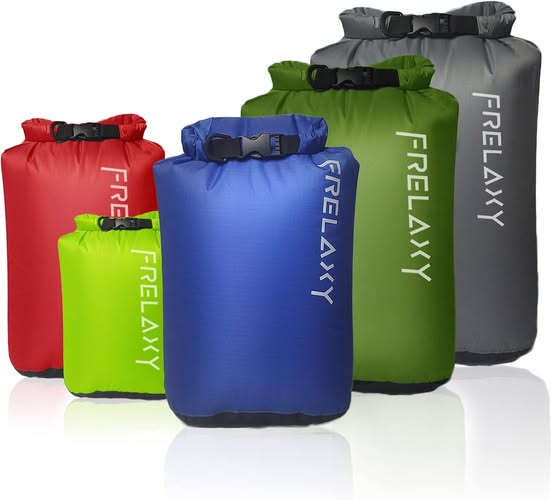 5-Pack Ultralight Waterproof Dry Bags
