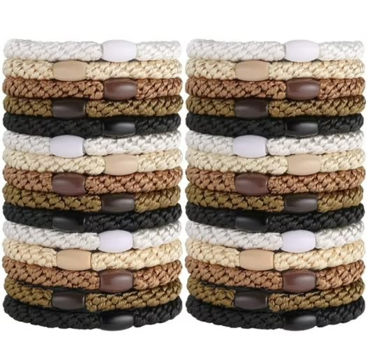 30-Pack No-Crease Hair Ties for Thick Hair