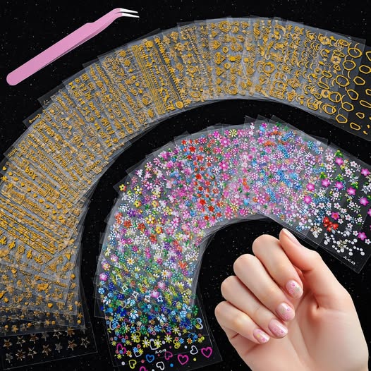 60-Sheet Assorted Nail Art Stickers