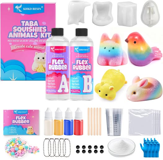 All-in-One Squishy Making Kit with 4 Animal Molds