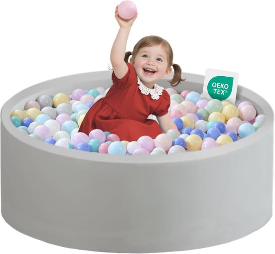 35.43" Round Soft Foam Ball Pit for Toddlers