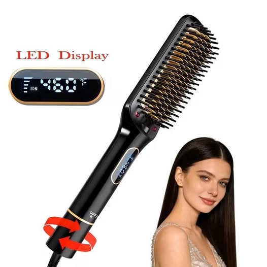 Ionic Hair Straightening Brush with Ceramic Coating