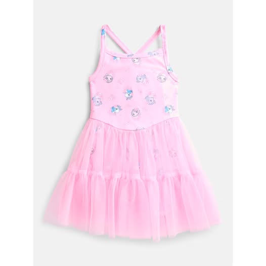 Toddler Girls' Sleeveless Romper with Tulle Skirt