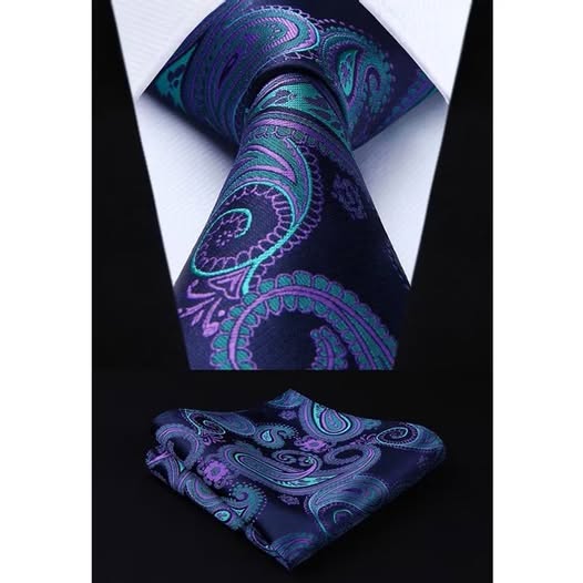 Ties for Men Paisley Tie and Pocket Square