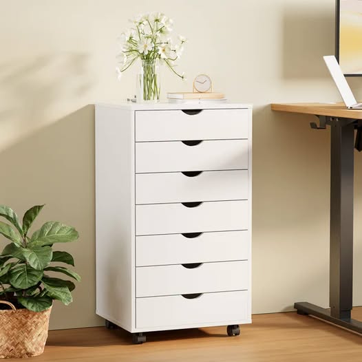 18.8"W 7-Drawer Mobile Makeup Storage File Cabinet
