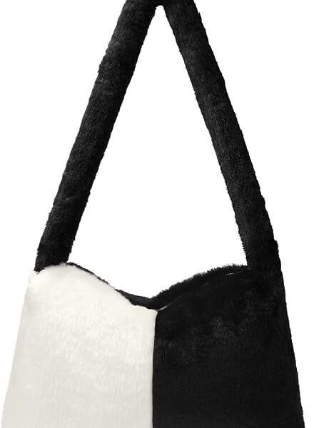 Y2K Fuzzy Plush Faux Fur Tote Shoulder Bag