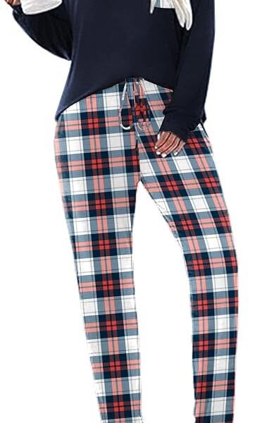 Women's Long Sleeve Pajama Set with Jogger Pants & Pockets