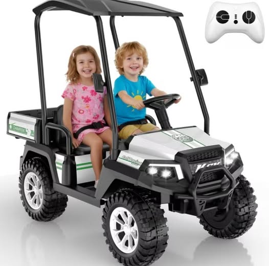 24V 4WD 2-Seater Kids Ride-On Golf Cart with Remote Control