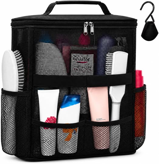 Portable Mesh Shower Caddy with Hanging Hook