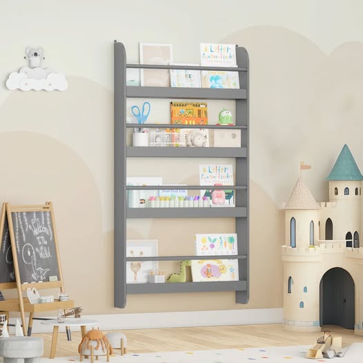 66% off 43.7" Kids Floating Bookshelf, Gray