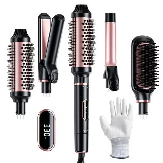 Dual-Voltage Thermal Hair Styling Brush & Curler