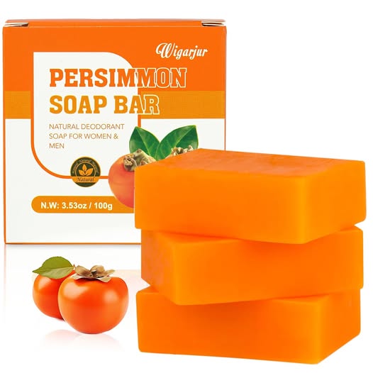 3-Pack Persimmon Deodorizing Soap Bars for Body Odor Control