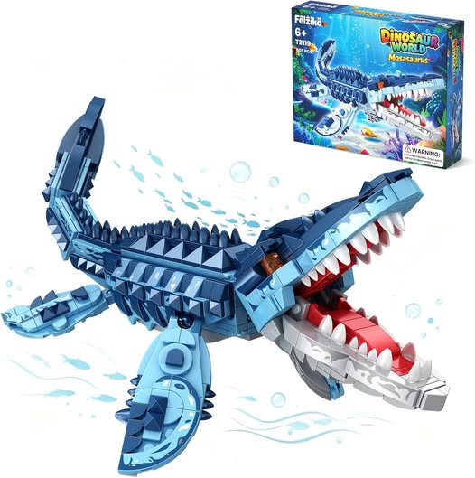 805-Piece Mosasaurus Dinosaur Building Set for Kids