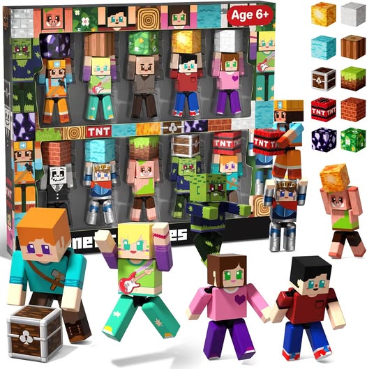 20-Piece Magnetic Action Figure Building Blocks Playset for Kids Ages 6+