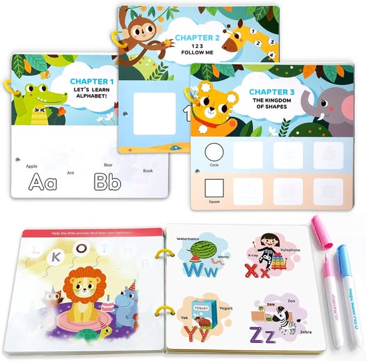 50% 0FF 3-Pack Reusable Water Coloring Books with 2 Refillable Water Pens