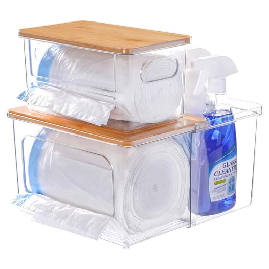 3 in 1 Trash Bag Holder Garbage Bags Dispenser Under Sink Organizer