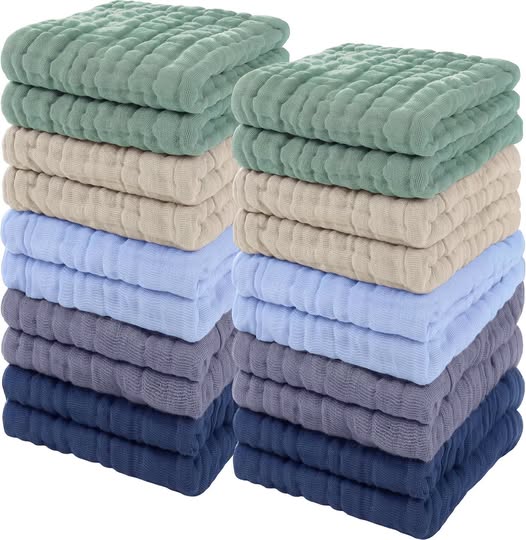 12x12  20 Pcs Baby Muslin Washcloth