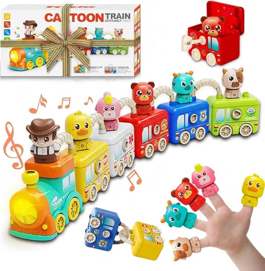 53% 0FF Montessori Toddler Train Set with Lights, Sounds & 6 Vehicles
