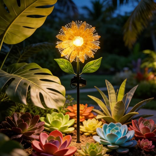 LEDs Solar Stake Lights for Garden Sunflower Garden