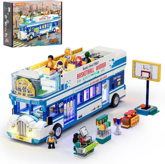 1170-Piece Streetball Tour Bus Building Bricks Set