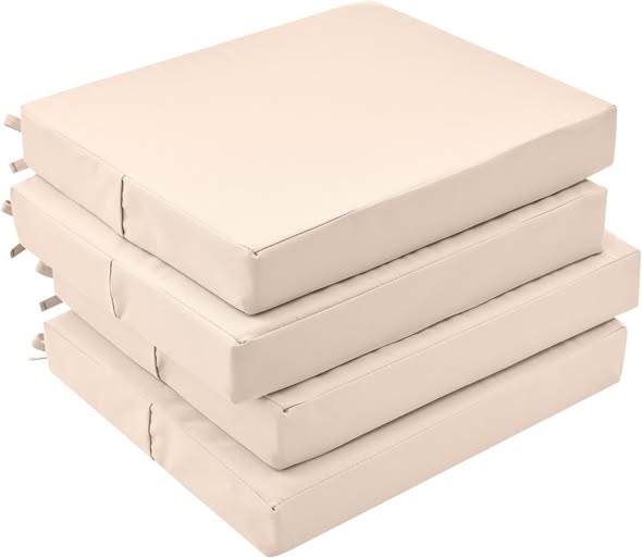 4-Pack Waterproof Outdoor Chair Cushions with Memory Foam