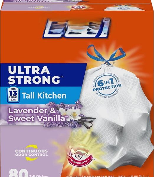 80-Count 13-Gallon Ultra-Strong Kitchen Trash Bags