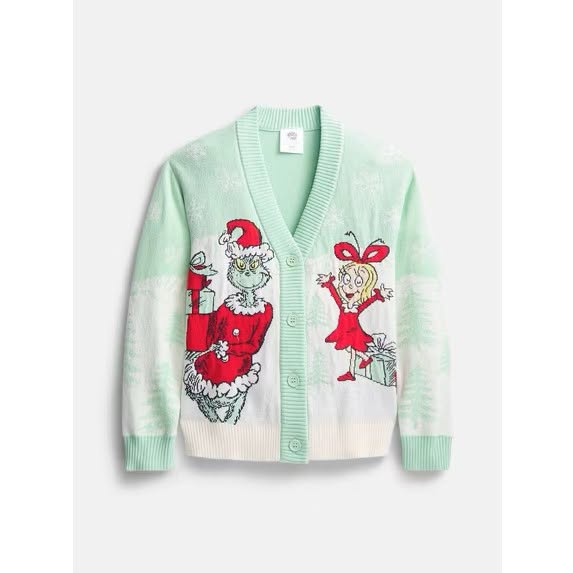 Girls Graphic Cardigan with Long Sleeves