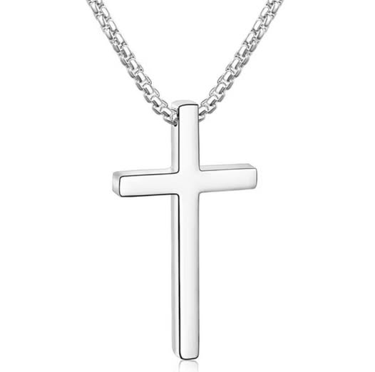 Men's Stainless Steel Cross Pendant Necklace