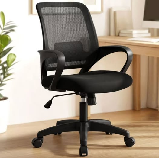 Ergonomic Mid-Back Office Chair with Lumbar Support & Armrests