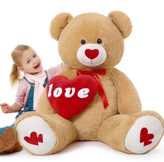 51-Inch Giant Teddy Bear with Red "Love" Heart