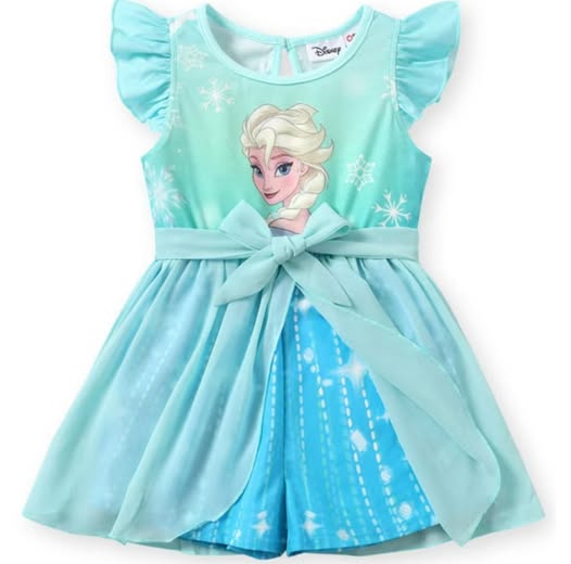 Frozen Elsa Girls' Romper with Tulle Skirt