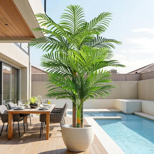 6ft Artificial Golden Cane Palm Tree, UV Resistant