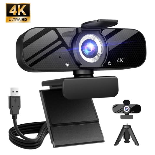4K Ultra HD Webcam with Autofocus, Noise-Cancelling Mics & Privacy Cover