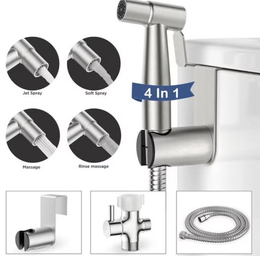 Handheld Toilet Bidet Sprayer with Adjustable Pressure & 2 Modes