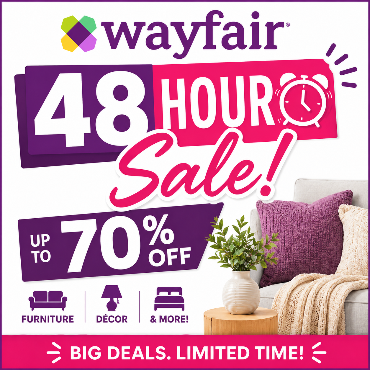 70% OFF during Wayfair's 48% Clearance Sale