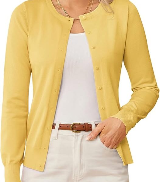 Knit Cardigan Sweater for Women, Lightweight Fall Outfit