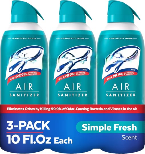 Air Sanitizing Room Spray, Simple Fresh, 3-Pack