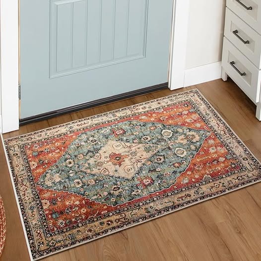 Felice Boho Tribal 2x3 Washable Non-Slip Area Rug