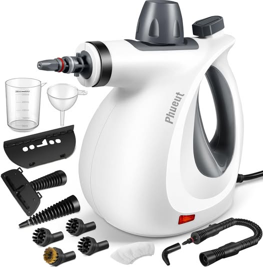 Pressurized Handheld Steam Cleaner with 12 Accessories for Multi-Surface Cleaning