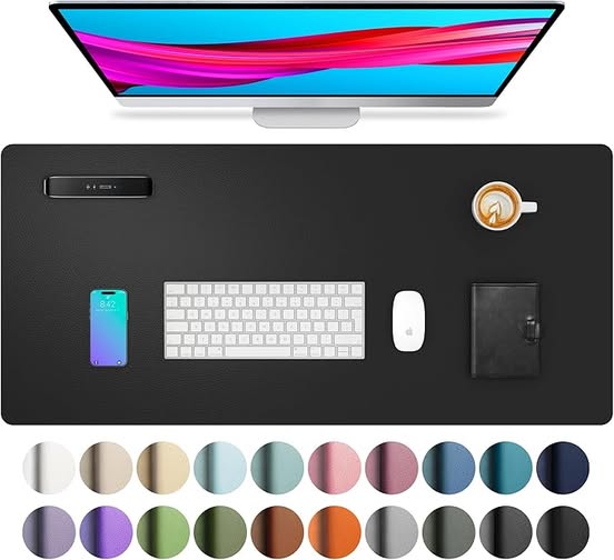 Non-Slip Waterproof PU Leather Desk Pad, 23.6" x 13.7"