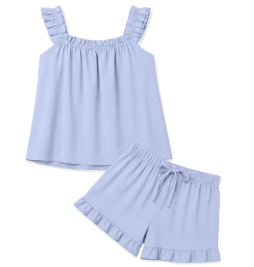 Women's 2-Piece Ruffle Pajama Set with Tank Top & Shorts