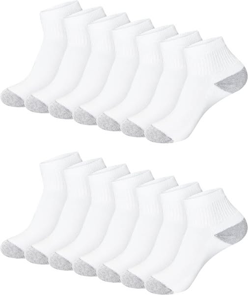 14-Pack Women's Moisture-Wicking Cushioned Athletic Socks, Crew, Ankle & No-Show