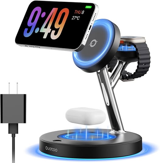 3-in-1 MagSafe Wireless Charging Stand for iPhone, Apple Watch & AirPods