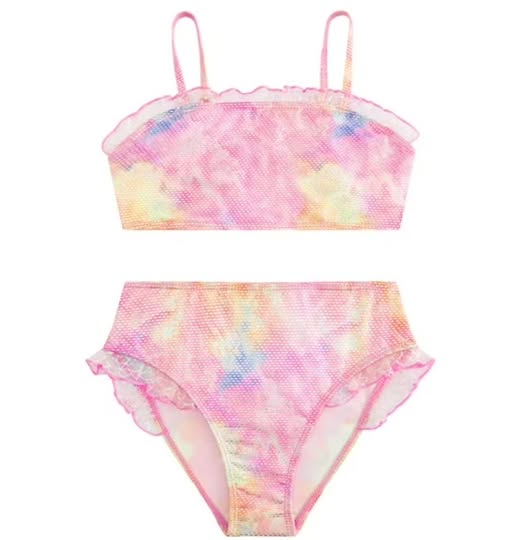 Girls Mermaid Two-Piece Swimsuit, Pink