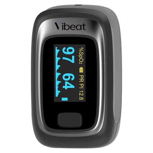 Fingertip Pulse Oximeter with Blood Oxygen & Pulse Rate Monitor, Black